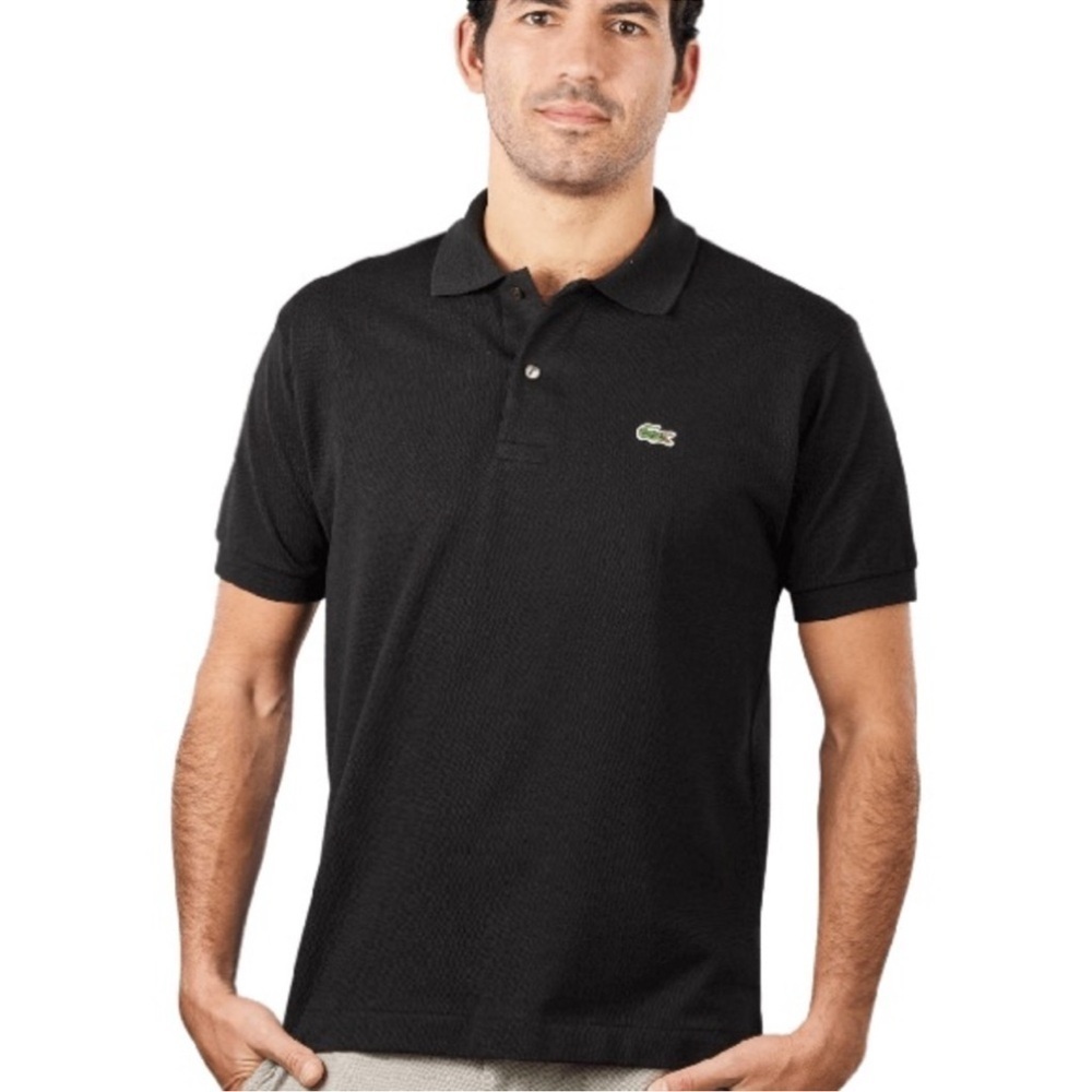 LACOSTE Men’s Classic Fit short-Sleeve black Polo Shirt size XL cotton